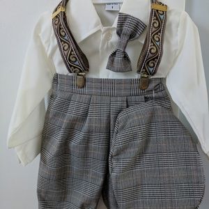 Tuxgear Boys Tan Plaid Knickers Outfit